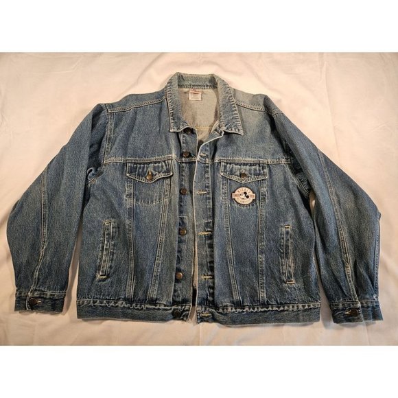 Disney Other - DENIM MICKEY SINCE 1928 100% COTTON EMBROIDERED JACKET Size L